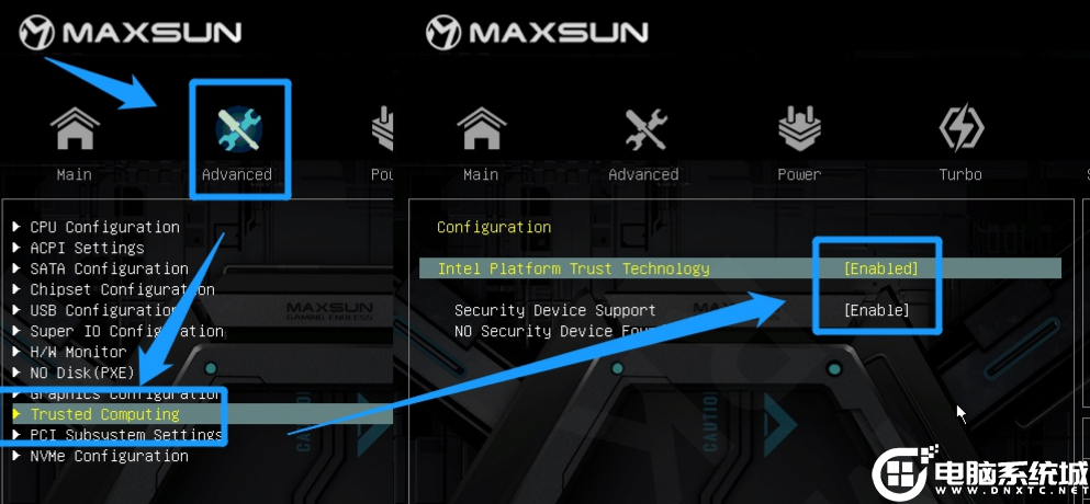銘瑄主板開啟TPM